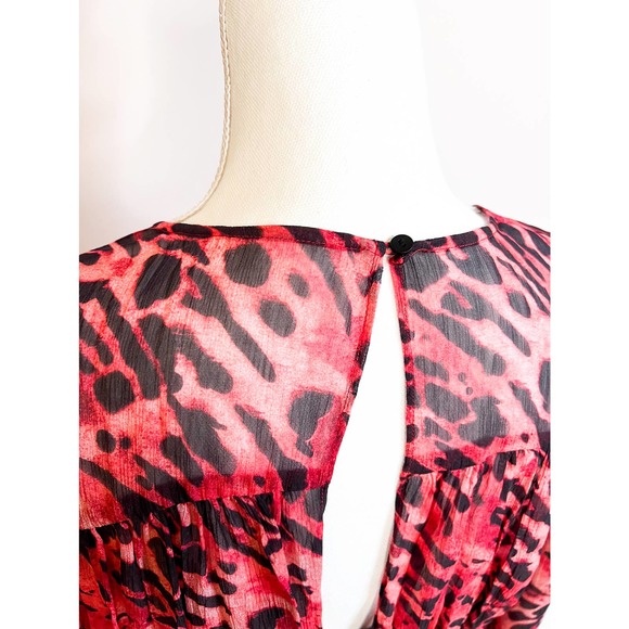 All Saints Dress Black Pink Animal Print Mini NWT Allsaints - Picture 5 of 11